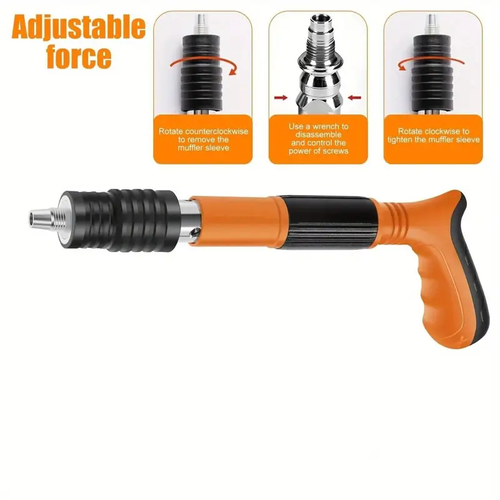 Um conjunto de mini pistola de pregos multifuncional, de operação manual, adequado para carpintaria e decoração - Inclui uma pistola de pregos pneumática para betão para paredes de tijolo e cimento e uma pistola de pregos para paredes de madeira e tijolo.