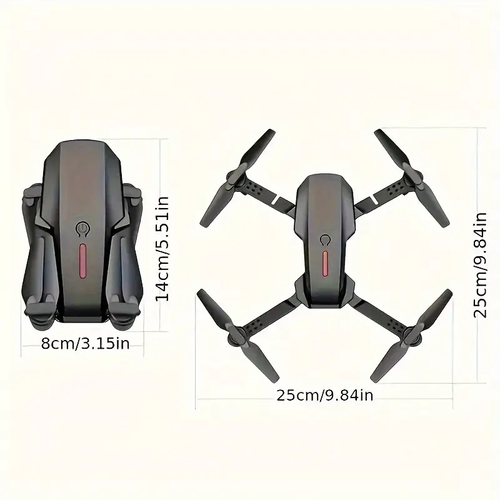 Drone com câmaras HD duplas, vídeo 480p, Wi-Fi, carregamento USB, nível principiante, controlo de aplicações, bateria recarregável, perfeito para fotografia aérea