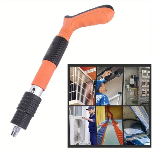 Um conjunto de mini pistola de pregos multifuncional, de operação manual, adequado para carpintaria e decoração - Inclui uma pistola de pregos pneumática para betão para paredes de tijolo e cimento e uma pistola de pregos para paredes de madeira e tijolo.