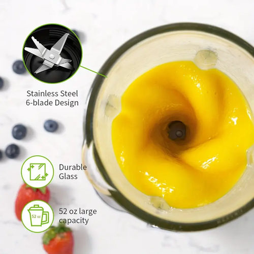 Liquidificador para Batidos e Smoothies, 3 velocidades ajustáveis ​​para bebidas de fruta congelada, smoothies, molhos, grande capacidade