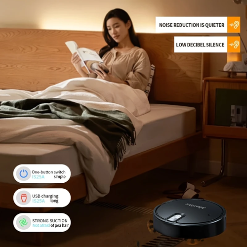 Robô de varrimento multifuncional Jallen Gabor para sala de estar, pelos de animais de estimação, lixo diário - Super sucção de 2800Pa, tempo de trabalho de 120 minutos, carregamento rápido USB