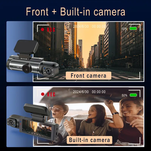 Câmara de vídeo para painel de automóvel com lente dupla, câmara dupla, câmara de painel para automóveis