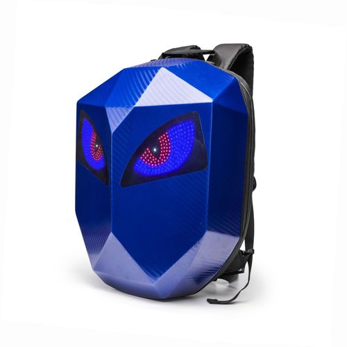 Motorcycle Backpack with LED Glowing Eyes - Hard Shell Stylish Riding Backpack for Men & Women