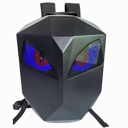 Motorcycle Backpack with LED Glowing Eyes - Hard Shell Stylish Riding Backpack for Men & Women
