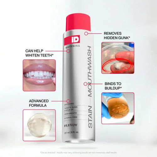 Hismile iD Stain Whitening Mouthwash for White Teeth, Freshens Breath with Essential Oils 237ml