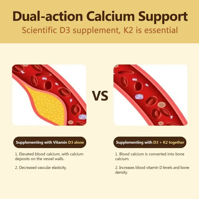 Supplement Vitamin D3 & K2 250 Veggie Softgels 5000 IU D3 100mcg K2 MK7 Supports Healthy Bones Teeth Heart & Immune System Calcium Supplementeal Supplement Vitamin D3 & K2 250 Veggie Softgels 5000 IU D3 100mcg K2 MK7 Supports Healthy Bones Teeth Heart & Immune System Calcium Supplement