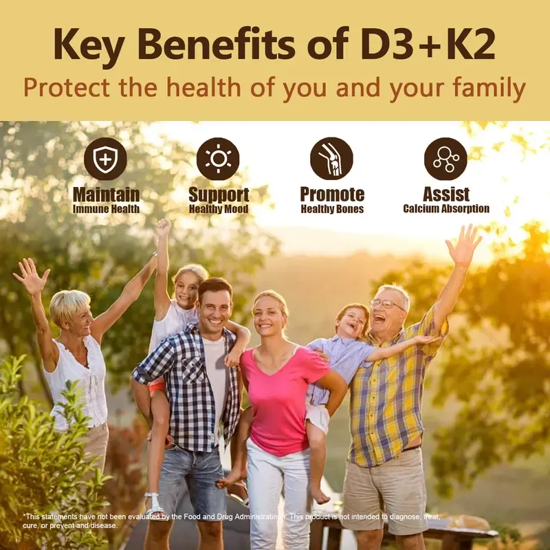 Supplement Vitamin D3 & K2 250 Veggie Softgels 5000 IU D3 100mcg K2 MK7 Supports Healthy Bones Teeth Heart & Immune System Calcium Supplementeal Supplement Vitamin D3 & K2 250 Veggie Softgels 5000 IU D3 100mcg K2 MK7 Supports Healthy Bones Teeth Heart & Immune System Calcium Supplement