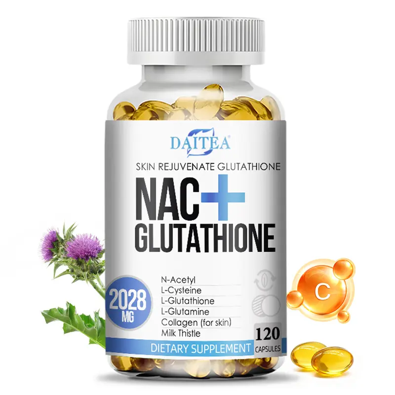 Daitea NAC + Glutathione Health Supplement, Supports Liver Health, Supports Skin Health,120 Capsules