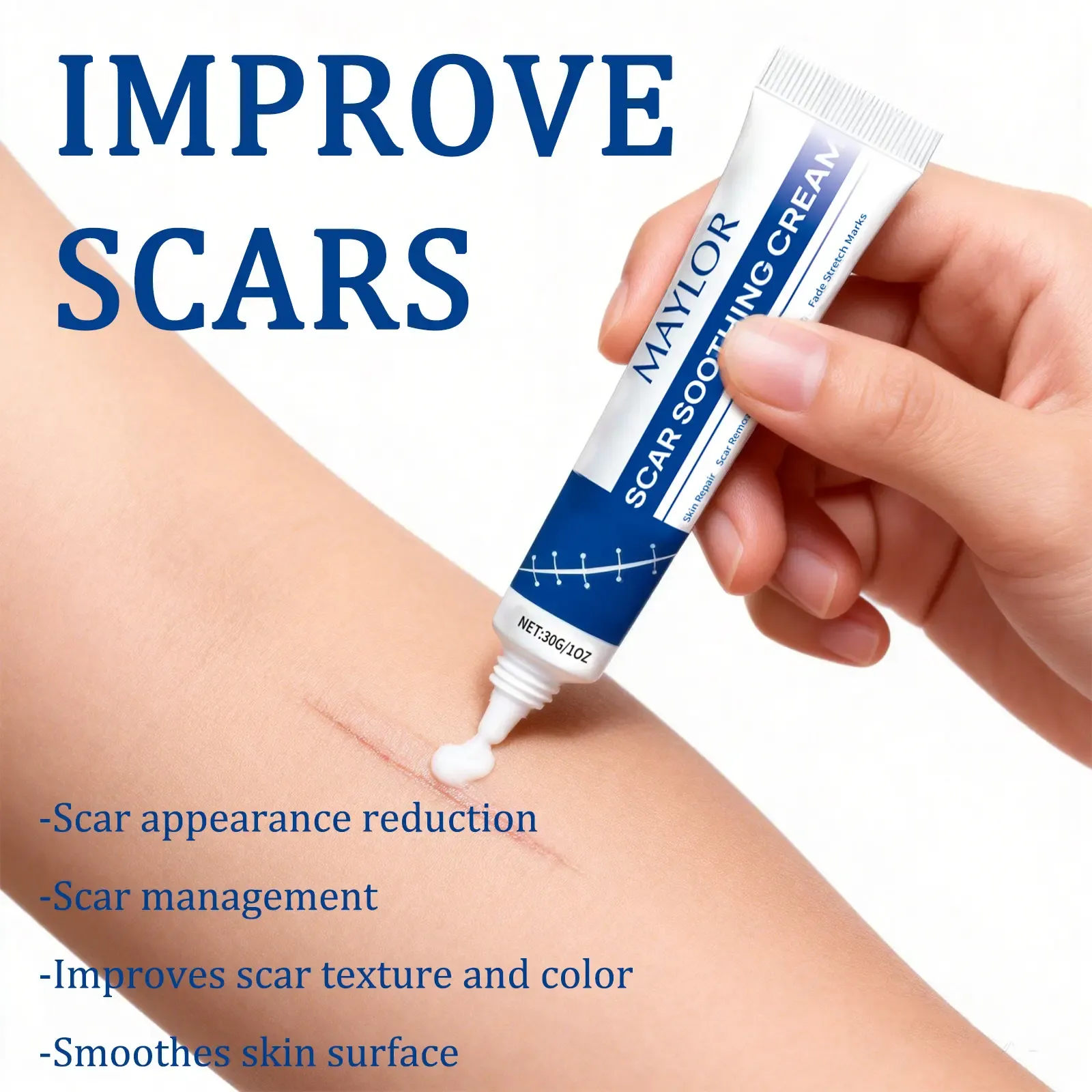 MAYLOR Scar Cream,Silicone Scar Gel,Scar Removal Cream,Scar Silicone Gel,Scar Gel,Scar Cream for Surgical Scars and Keloid Bump