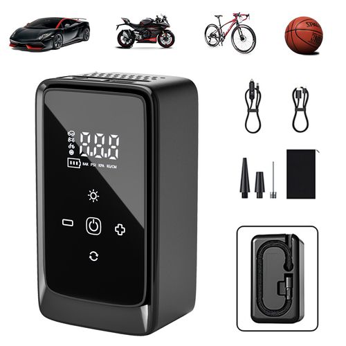 3900mAh Dual Power Mini Tire Inflator Portable Cordless Design Equipped with Auto Start Stop Pump Power Bank and LED Light Car Air Compressor