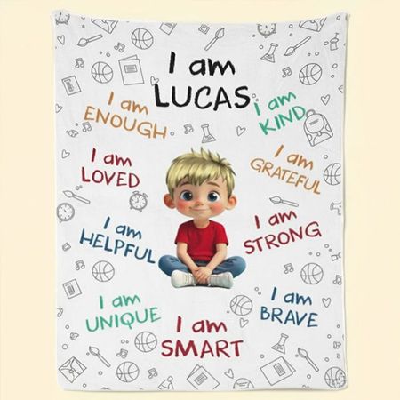 🌟 Personalized Confidence Blanket for Kids — Custom Name Motivation Blanket