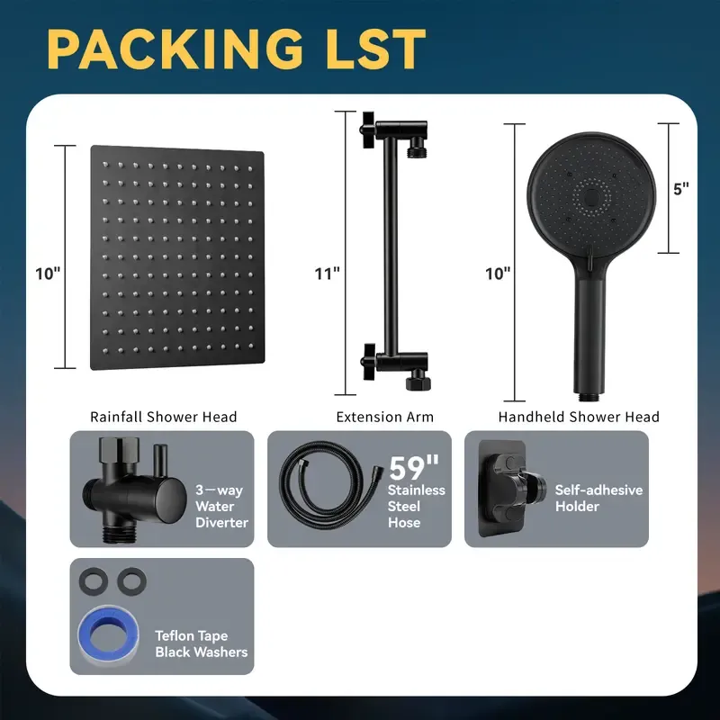Boost High Pressure Rainfall Shower Head Combo