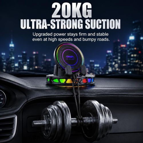 ZuriLife Car Mount Charger – 15W Fast Wireless Charging, 360° Rotating Strong Suction Holder for iPhone 12-17 Series