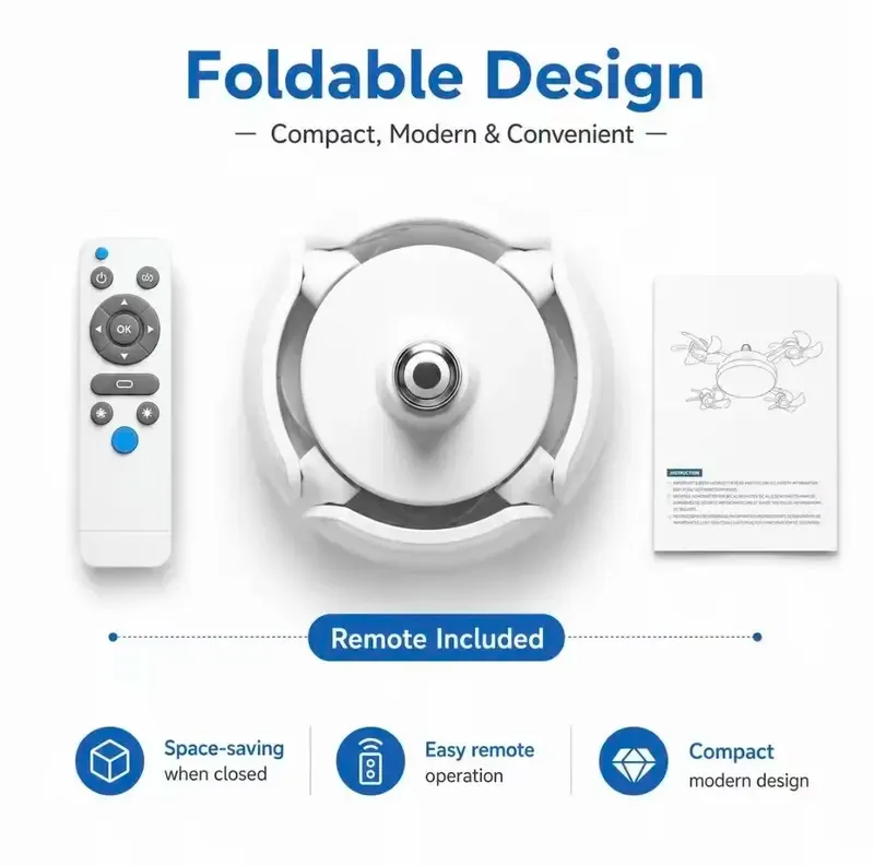 MREGB 2026 New E27 Socket Ceiling Fan Light - 2-in-1 Silent LED