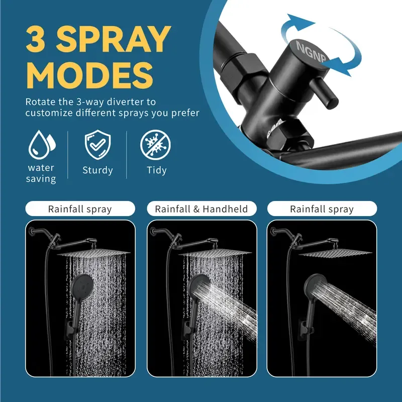 Boost High Pressure Rainfall Shower Head Combo