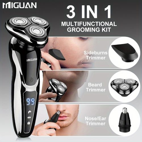 🔥3-in-1 Electric Grooming Kit – Integrates Shaver, Nose Trimmer & Sideburn Trimmer in One