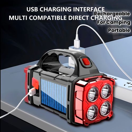 🔥Portable Solar Rechargeable Flashlight