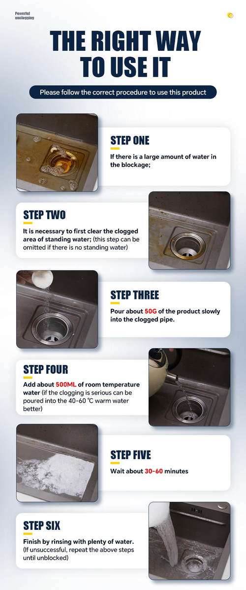 Powerful Drain Cleaner, Wild Dragon Water Sink and Drain Cleaning Powder, Portable Powder Clean Tool for Kitchen and Bathroom, Household Cleaning Supplies