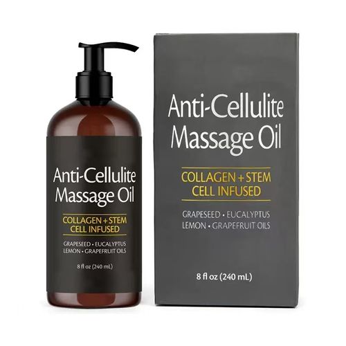 Cellulite Massage Oil Smooth the Appearance of Cellulite - Body Care & Skin Care Massage Oil - Topical Collagen and Plant Stem Cell Body Oil to Restore Texture and Elasticity