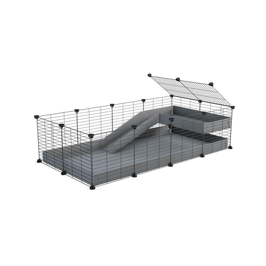 Kavee - 4x2 C and C Cage for Guinea Pigs Loft Ramp Stand | Kavee C&C Cages USA Without lid