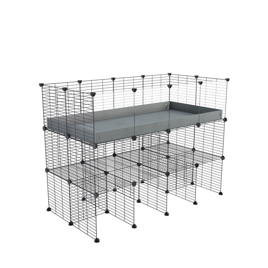 Cavy cage 4x2 avec double rehausseur et plexiglass