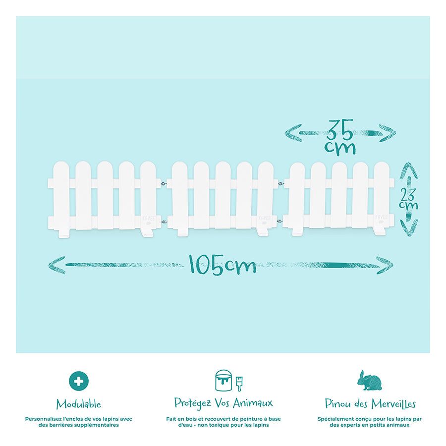 Barrière Pour Lapin Intrépide | Clôture Pour Lapin de Compagnie (3 pièces)