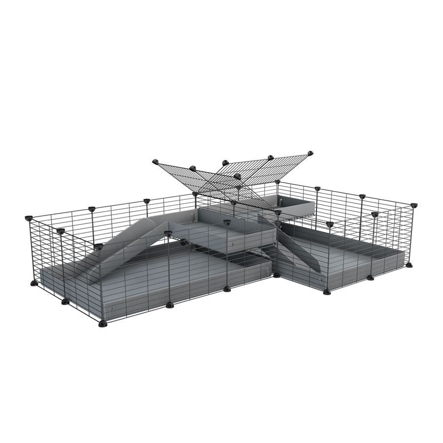 Cavy cage 6x2 en L avec separation & loft