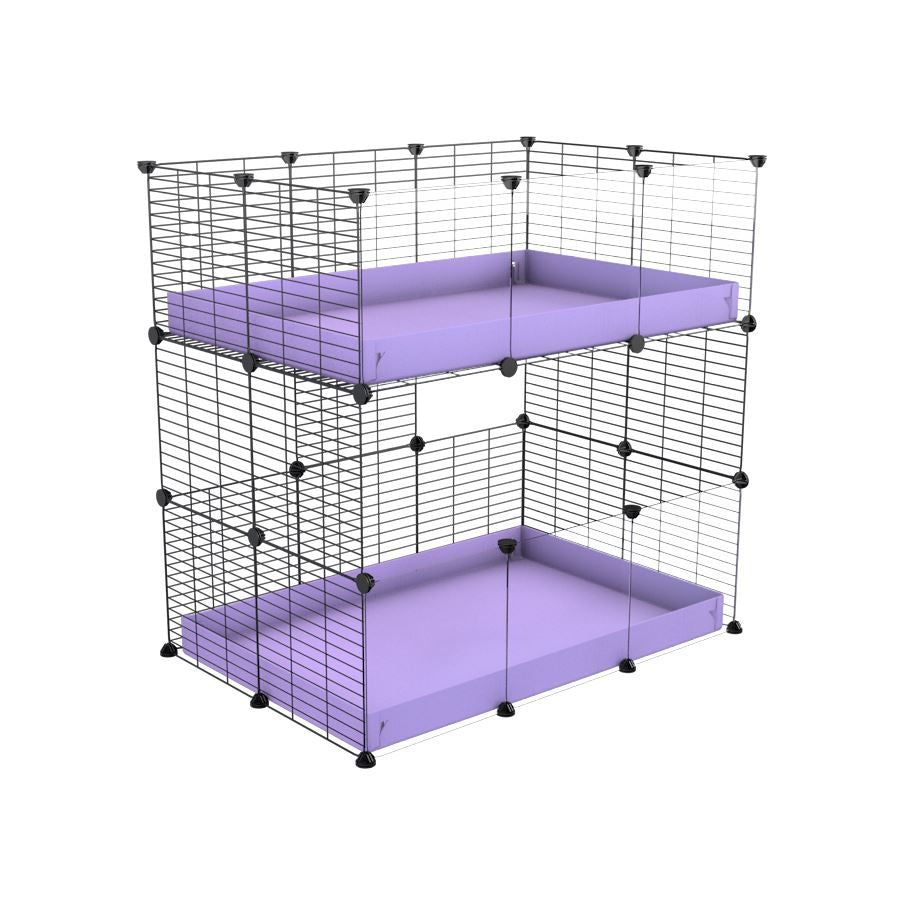 Cavy cage double 3x2 avec plexiglass