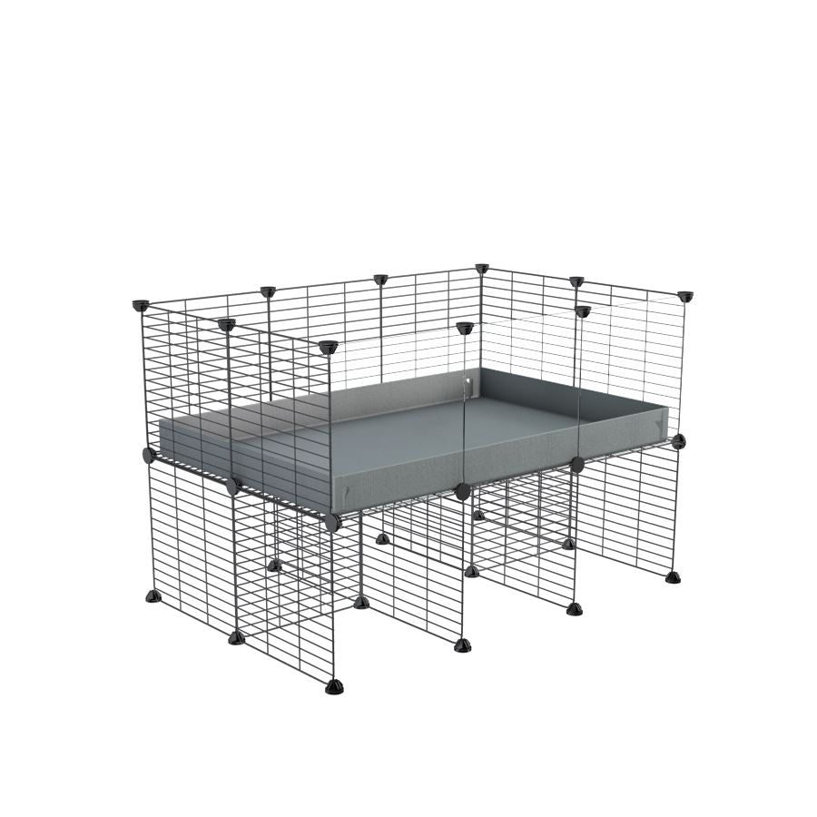 Cavy Cage Rehaussée 3x2 avec plexiglass