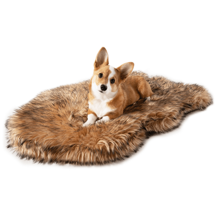 PupRug by Paw.com™ Faux Fur Orthopedic Dog Bed - Curve Sable Tan