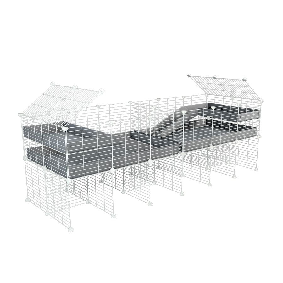 Cavy cage blanche 6x2 avec separation, stand & loft