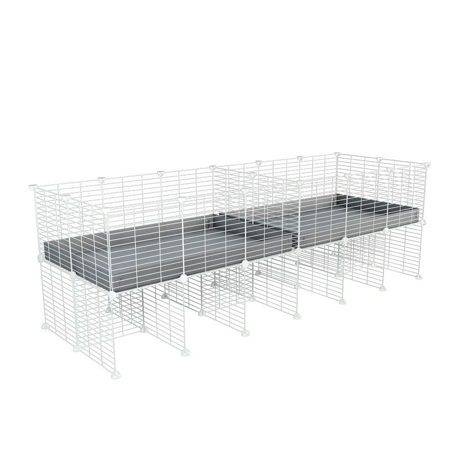 Cavy cage blanche 6x2 avec separation & stand