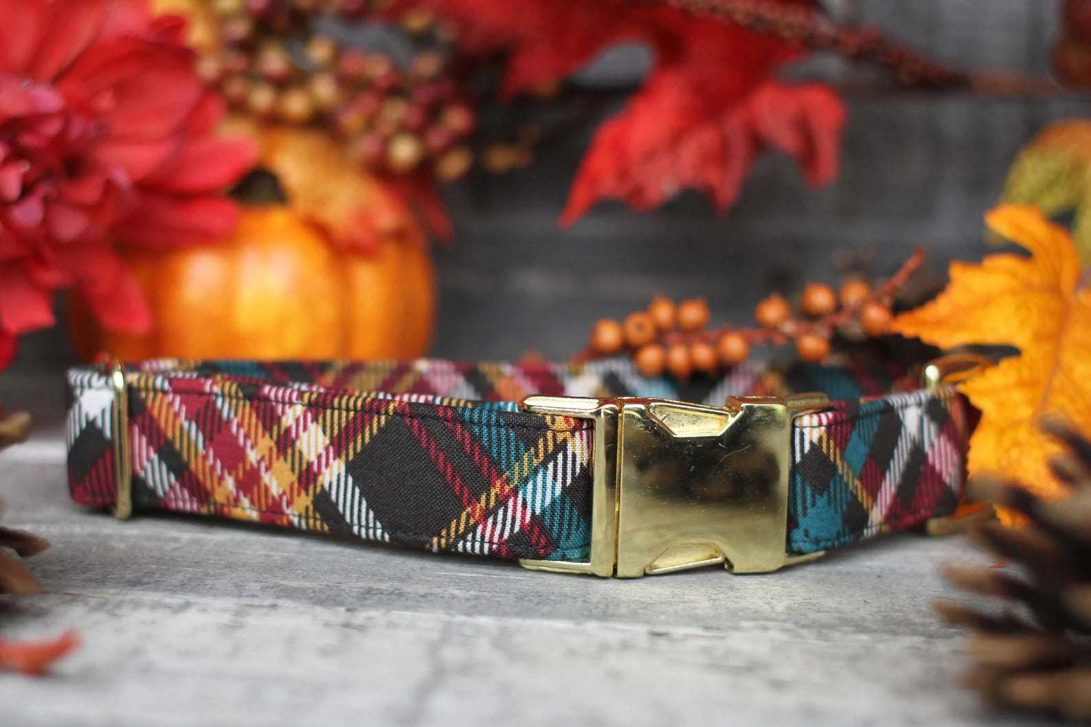 Autumn Dog Collar and  Plaid Dog Collar *Best Seller*  Handmade - Many size choices