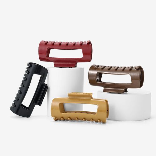 Soft Silicone Hair Claw New Trendy Rubber Square Hollow Out Shark Hair Clips Women Girls Gentle Hair Clips
