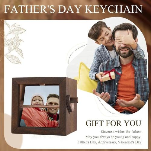 Custom Flip Book Frame Hand Crank Photo Album Personalized Lighted Photo Album Mini Wooden Flip Book for Couple Women Men