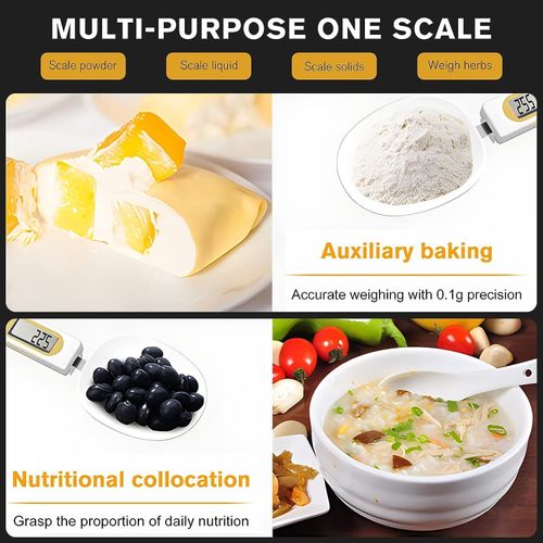 Electronic Scale Weighing Kitchen Digital Scale 500g 0.1g Lcd Portable Digital Scoop Food Plastic ABS Drugs Powder Kitchen Scale