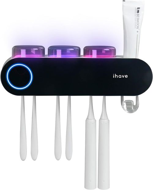 Toothbrush Holders with Toothpaste Dispenser Wall Mounted for Bathroom
