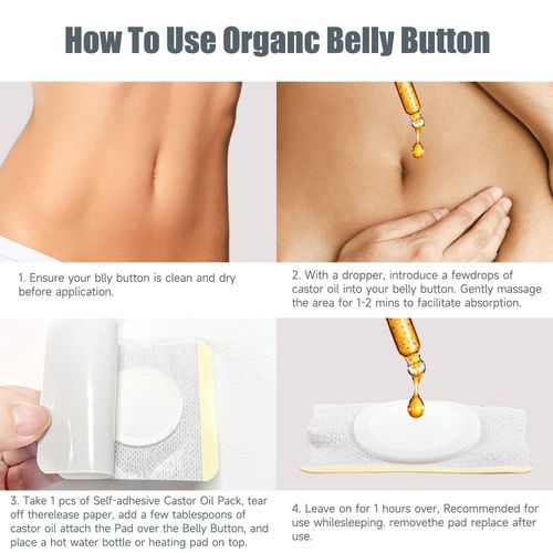 Low Value Castor Oil Wraps Organic Pressed Castor Oil Pack One-off Belly Button Sticker Breathable Castor Oil Belly Button Patch