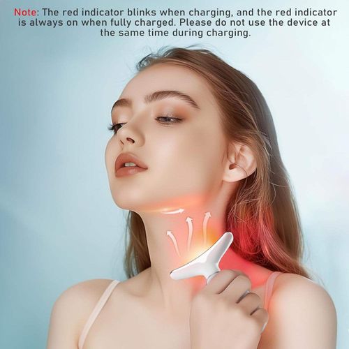 Cervical Massager Neck Beauty Instrument Multifunctional Neck Massager Removes Neck Lines and Nasal Lines Vibration Heat Compress Beauty Instrument