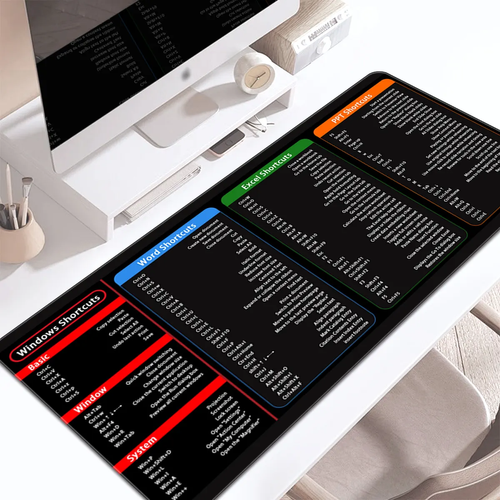 Large Office Computer Mouse Mat Custom Language Excel Shortcut Desk Mat Keyboard Shortcut Mouse Pad English Version Mouse Pad