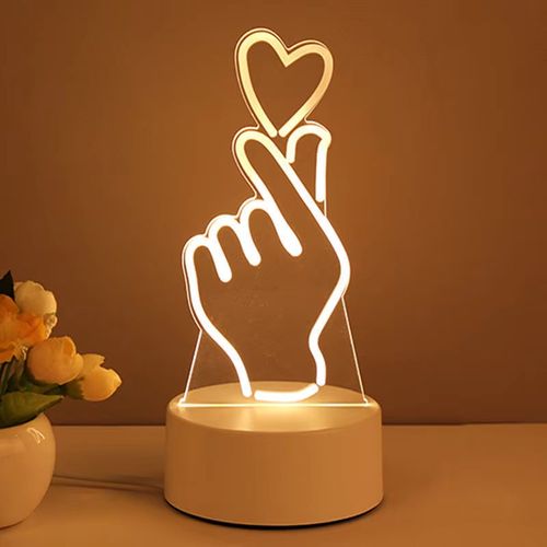 Creative 3D Cartoon Night Light - Acrylic Bedroom Ambiance Table Lamp | Holiday & Event Gift Souvenir, Stylish Cozy Bedside Lamp