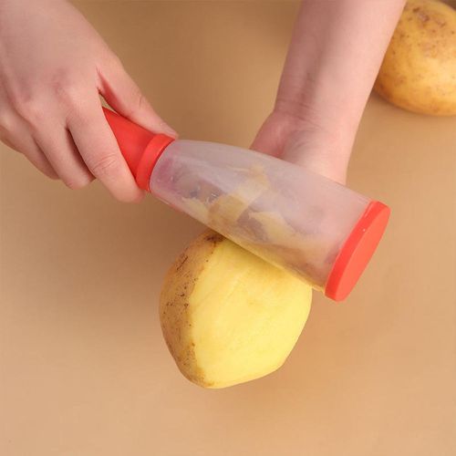 Multi-Functional Stainless Steel Manual Peeler with PP Storage Cup | Kitchen Tool for Fruits & Vegetables, Keeps Hands Clean While Peeling