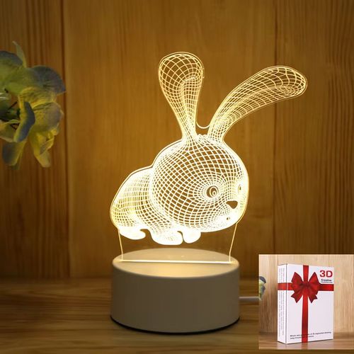 Creative 3D Cartoon Night Light - Acrylic Bedroom Ambiance Table Lamp | Holiday & Event Gift Souvenir, Stylish Cozy Bedside Lamp