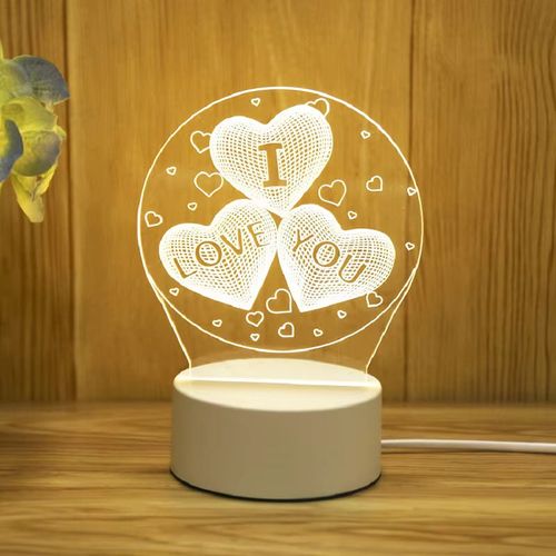 Creative 3D Cartoon Night Light - Acrylic Bedroom Ambiance Table Lamp | Holiday & Event Gift Souvenir, Stylish Cozy Bedside Lamp