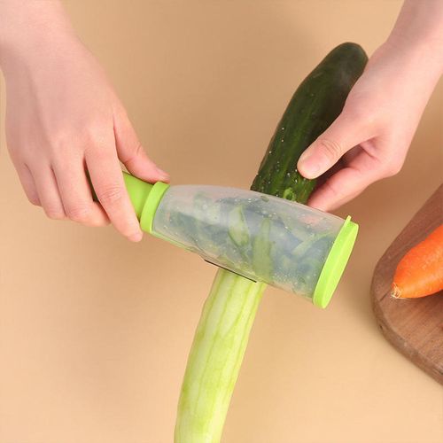 Multi-Functional Stainless Steel Manual Peeler with PP Storage Cup | Kitchen Tool for Fruits & Vegetables, Keeps Hands Clean While Peeling