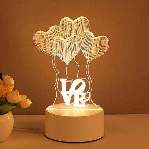 Creative 3D Cartoon Night Light - Acrylic Bedroom Ambiance Table Lamp | Holiday & Event Gift Souvenir, Stylish Cozy Bedside Lamp