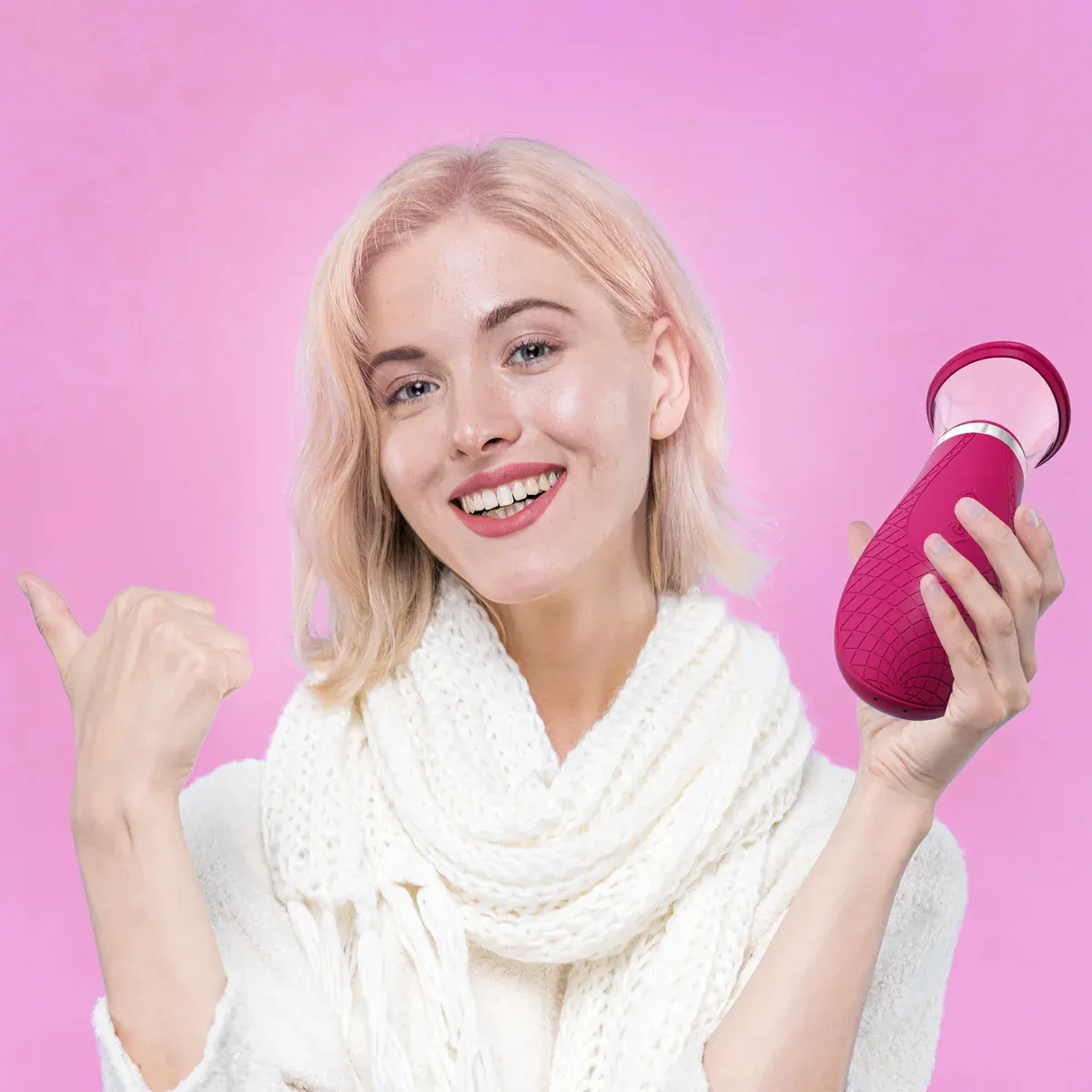 plusOne Rose Toy Vibrator for Women, Clitoral Stimulator Made of Body-Safe Silicone, Waterproof, USB Rechargeable and 10 Pulsing Settings