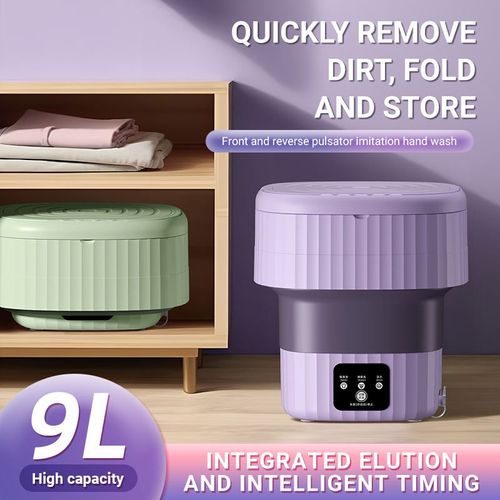 🌀new upgrade,9L,Machine Folding Washing Machine With Spin Dry 🧺