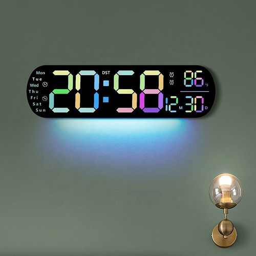 ⏰🌈 Colourful Bedroom Home Decor Digital Wall Clock 🏡✨