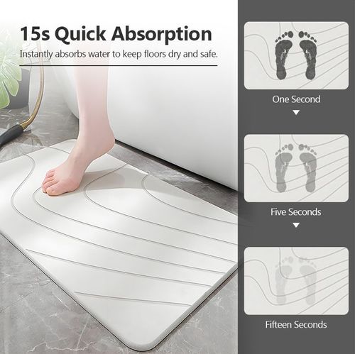 Printed Diatomaceous Earth Mat - Decorative and Functional Bathroom Floor Mats